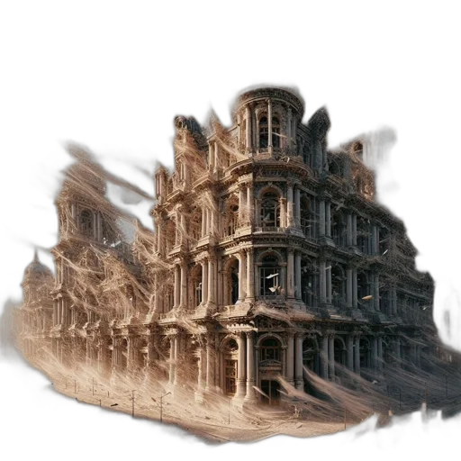 building, furniture, shoes, crown, concept art, 3d render, fantasy art, photorealistic transparent PNG cut-out