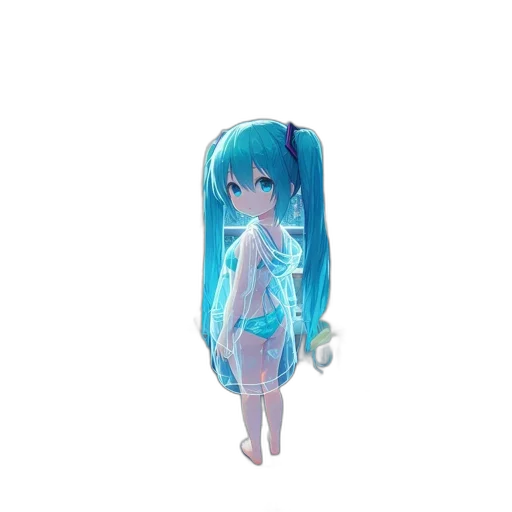 dress, robot, creature, bottle, 3d render, anime, vaporwave, pixel art transparent PNG cut-out