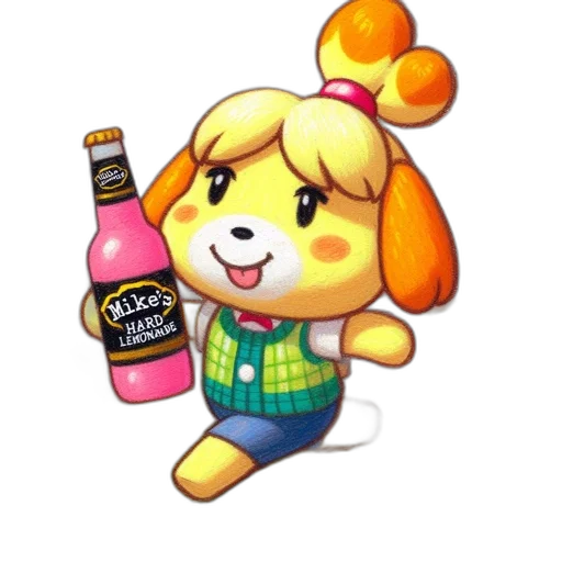 bottle, animal, food, jacket, pixel art, concept art, 3d render, cartoon transparent PNG cut-out