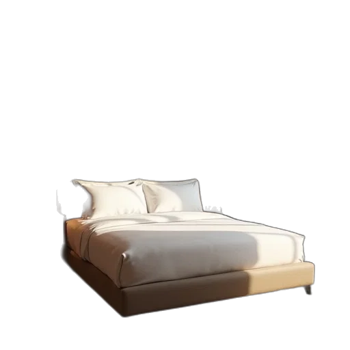 furniture, 3d render, photorealistic, concept art, earth tones, golden, monochrome, bed transparent PNG cut-out