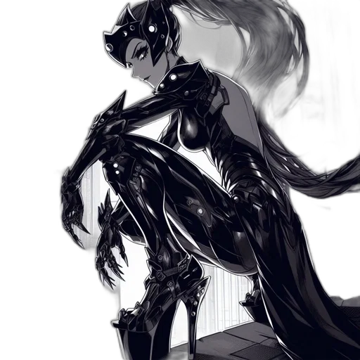 dress, robot, creature, mask, concept art, comic book art, fantasy art, cyberpunk transparent PNG cut-out