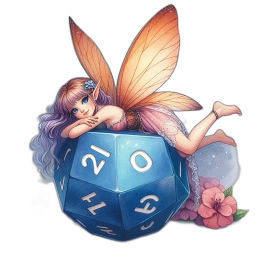 fantasy art, concept art, watercolor, pixel art, blue, pastel, fairy, purple transparent PNG cut-out