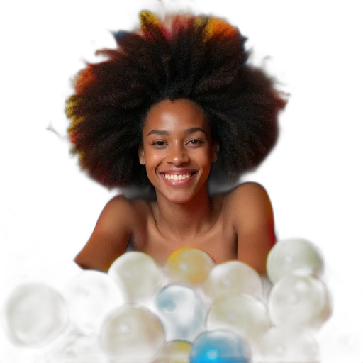 crown, hair, jewelry, photorealistic, 3d render, person, large, afro transparent PNG cut-out