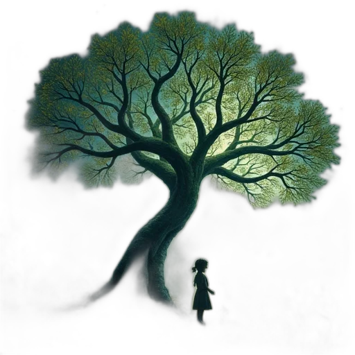 tree, creature, concept art, fantasy art, watercolor, photorealistic, forest, fog transparent PNG cut-out