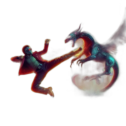 dragon, creature, staff, weapon, concept art, fantasy art, pixel art, watercolor transparent PNG cut-out