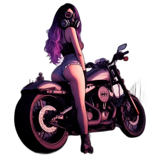 comic book art, concept art, fantasy art, photorealistic, neon lights, dark, woman, long transparent PNG cut-out