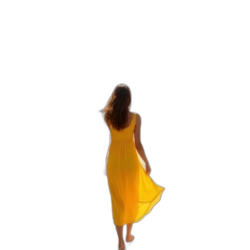 dress, umbrella, staff, hair transparent PNG cut-out