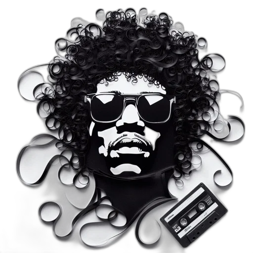 hair, cartoon, photorealistic, intricate, monochromatic, portrait, face, wearing transparent PNG cut-out