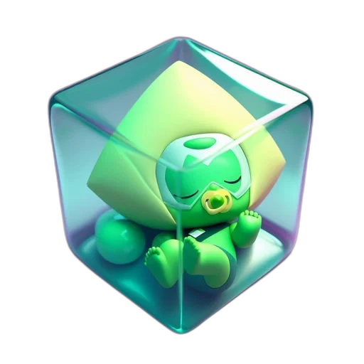 robot, 3d render, pixel art, concept art, fantasy art, green, animated, figure transparent PNG cut-out