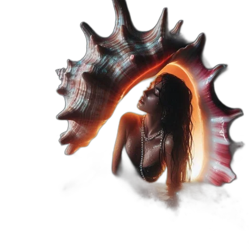 hair, mask, jewelry, creature, 3d render, concept art, photorealistic, fantasy art transparent PNG cut-out