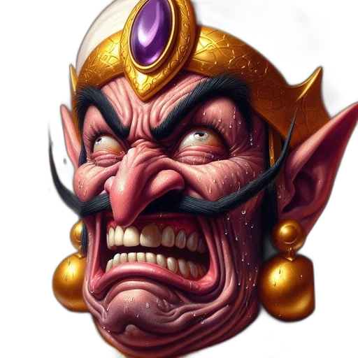 face, mask, crown, staff, concept art, fantasy art, 3d render, photorealistic transparent PNG cut-out