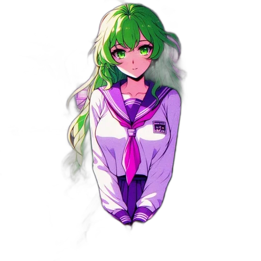 staff, jacket, dress, weapon, pixel art, anime, vaporwave, concept art transparent PNG cut-out