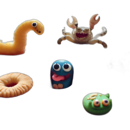 creature, jewelry, concept art, 3d render, vibrant, array, clay, ceramic transparent PNG cut-out