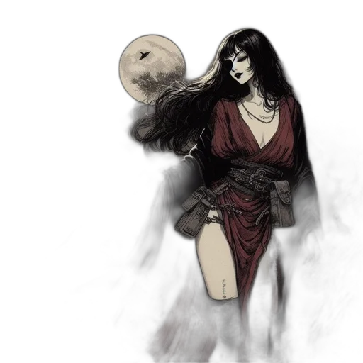 mask, dress, fantasy art, concept art, comic book art, watercolor, outer space, dark transparent PNG cut-out