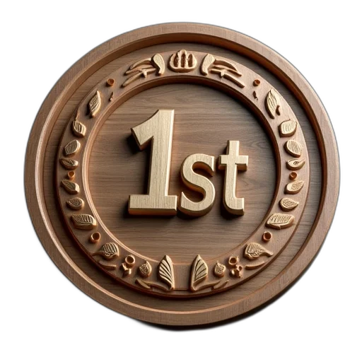 3d render, plaque, 1st, place, award transparent PNG cut-out