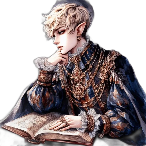 crown, face, staff, jacket, fantasy art, photorealistic, watercolor, oil painting transparent PNG cut-out