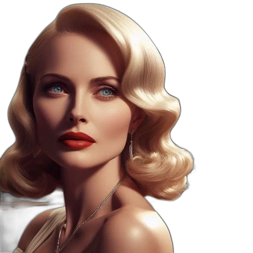 face, photorealistic, comic book art, fantasy art, oil painting, golden, woman, glamorous transparent PNG cut-out