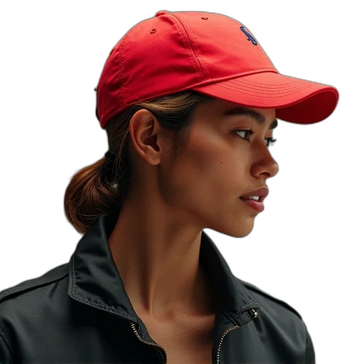 hat, jacket, face, staff, photorealistic, 3d render, concept art, red transparent PNG cut-out