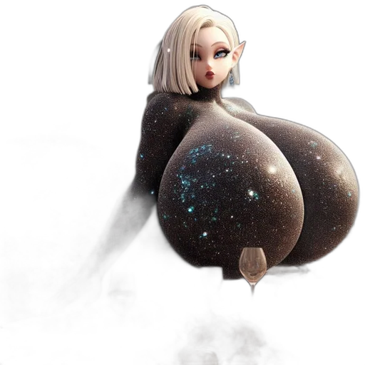 dress, robot, concept art, fantasy art, 3d render, comic book art, outer space, snow transparent PNG cut-out