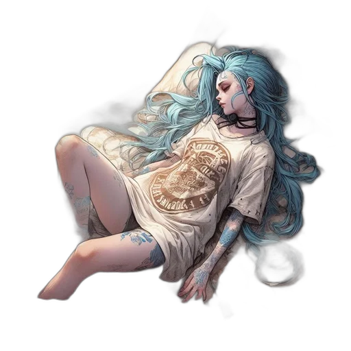 dress, creature, hair, dragon, watercolor, fantasy art, concept art, pixel art transparent PNG cut-out