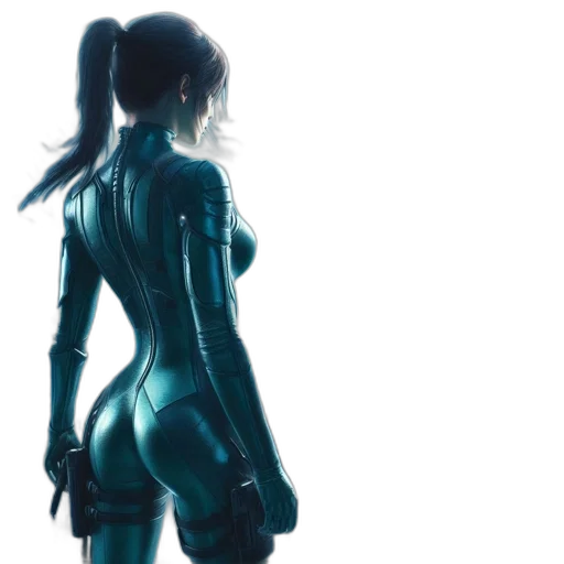 dress, robot, weapon, cyberpunk, concept art, comic book art, fantasy art, blue transparent PNG cut-out