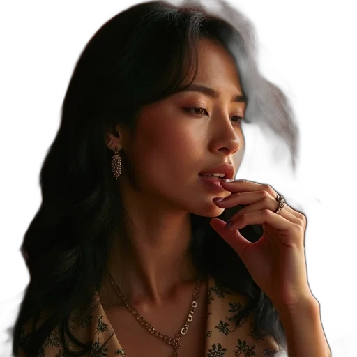 jewelry, dress, face, photorealistic, oil painting, fantasy art, watercolor, fire transparent PNG cut-out