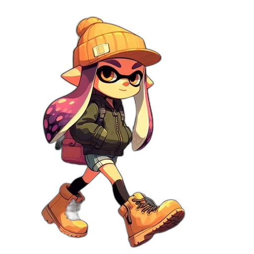 jacket, hat, weapon, concept art, watercolor, cartoon, pixel art, golden transparent PNG cut-out