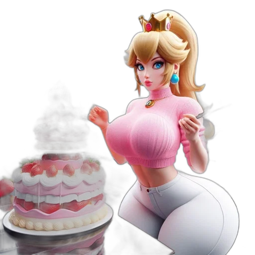 food, crown, 3d render, concept art, vaporwave, pixel art, pastel, digital transparent PNG cut-out