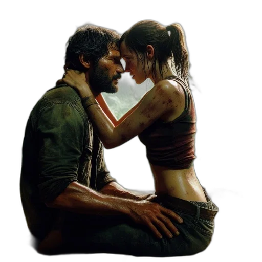 concept art, photorealistic, fantasy art, pixel art, fire, intimate, couple, navigate transparent PNG cut-out