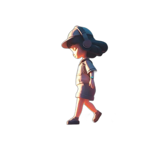 hat, staff, dress, robot, 3d render, concept art, pixel art, cartoon transparent PNG cut-out