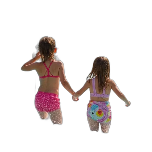 two, girls, playing, water transparent PNG cut-out