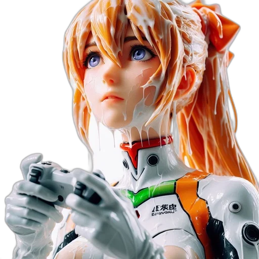 robot, face, weapon, 3d render, concept art, cyberpunk, anime, outer space transparent PNG cut-out