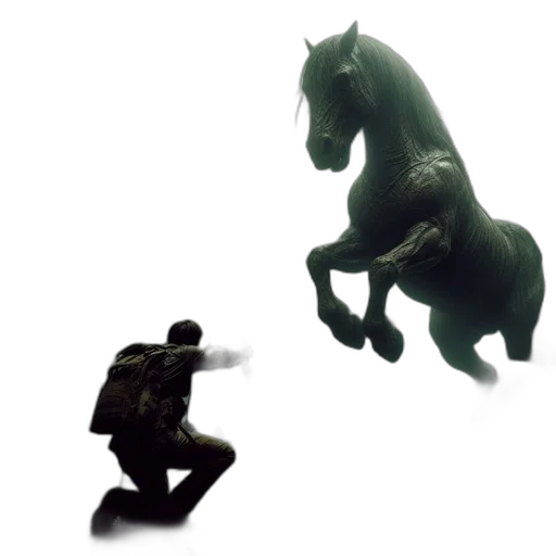 animal, weapon, creature, concept art, 3d render, pixel art, fantasy art, green transparent PNG cut-out