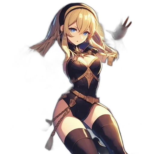 weapon, dress, staff, sword, anime, concept art, fantasy art, pixel art transparent PNG cut-out