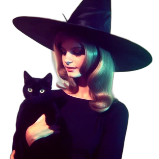 hat, dark, woman, wearing, witch, costume, large, black transparent PNG cut-out