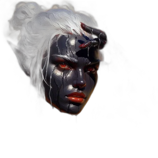mask, face, crown, creature, fantasy art, concept art, 3d render, photorealistic transparent PNG cut-out