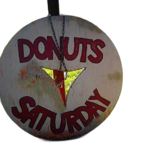 food, photorealistic, 3d render, round, sign, red, letters, reading transparent PNG cut-out