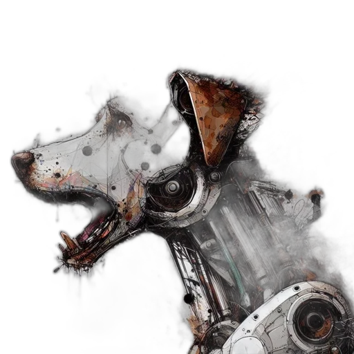 animal, robot, weapon, mask, watercolor, concept art, photorealistic, fantasy art transparent PNG cut-out