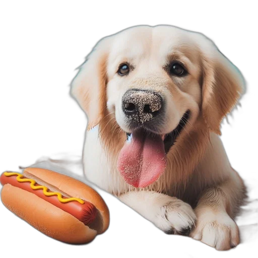 food, animal, creature, staff, photorealistic, 3d render, golden, retriever transparent PNG cut-out