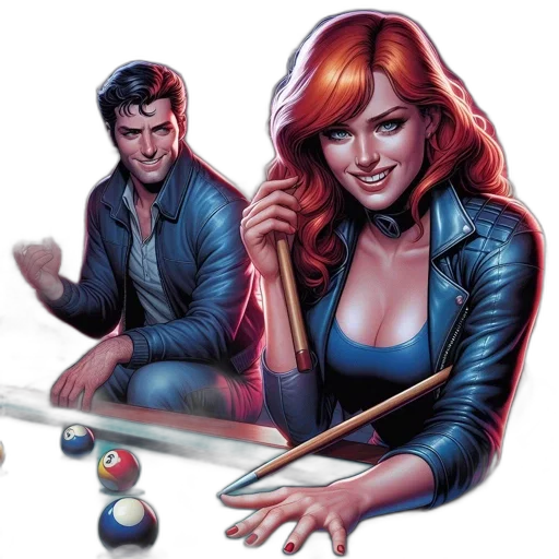 comic book art, concept art, fantasy art, cartoon, neon lights, two, individuals, play transparent PNG cut-out