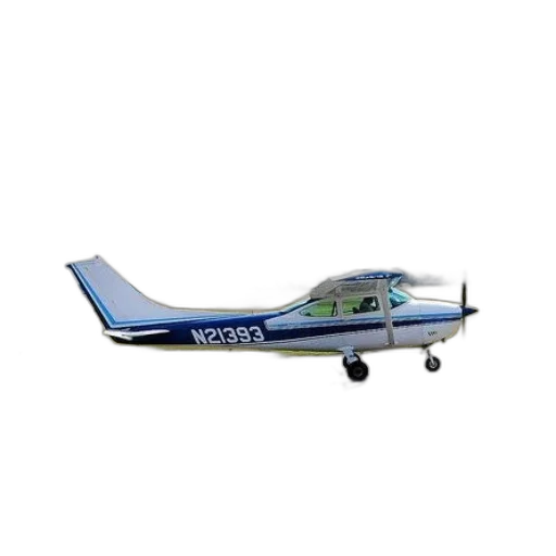 3d render, photorealistic, small, blue, white, airplane, registration, number transparent PNG cut-out
