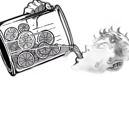 food, face, jewelry, weapon, concept art, cartoon, comic book art, photorealistic transparent PNG cut-out