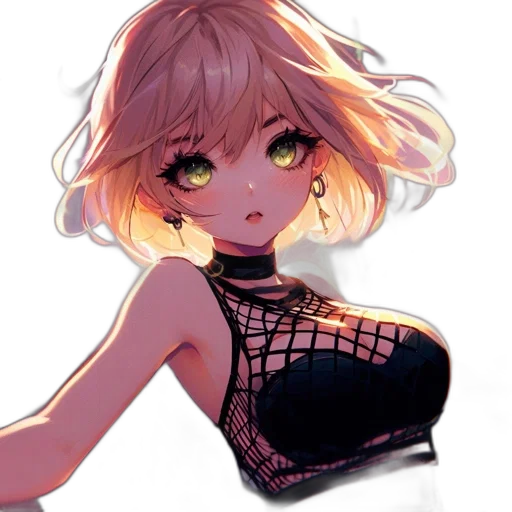 dress, mask, hair, jacket, anime, pixel art, cyberpunk, watercolor transparent PNG cut-out