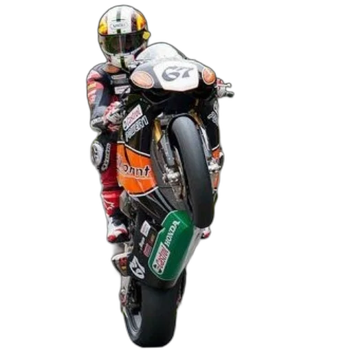 motorcycle, racer, wearing, helmet, green, white, yellow, design transparent PNG cut-out
