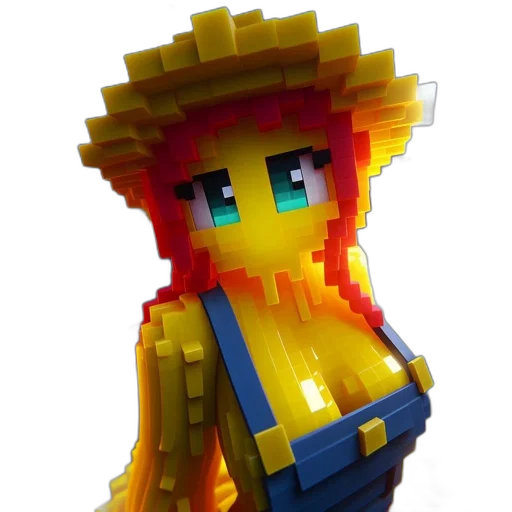 hat, staff, dress, crown, 3d render, pixel art, concept art, fantasy art transparent PNG cut-out