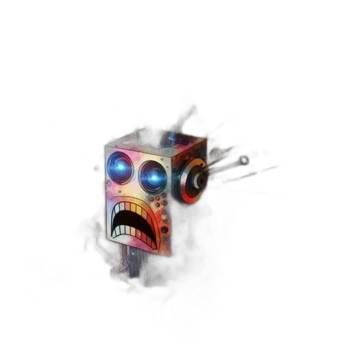 robot, mask, face, creature, concept art, pixel art, cyberpunk, 3d render transparent PNG cut-out