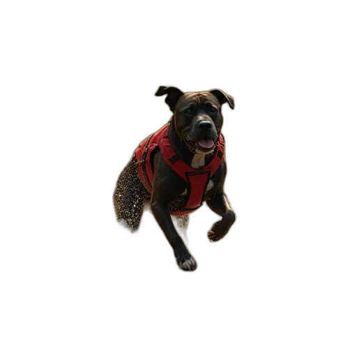 animal, jacket, creature, staff, 3d render, photorealistic, muscular, dog transparent PNG cut-out