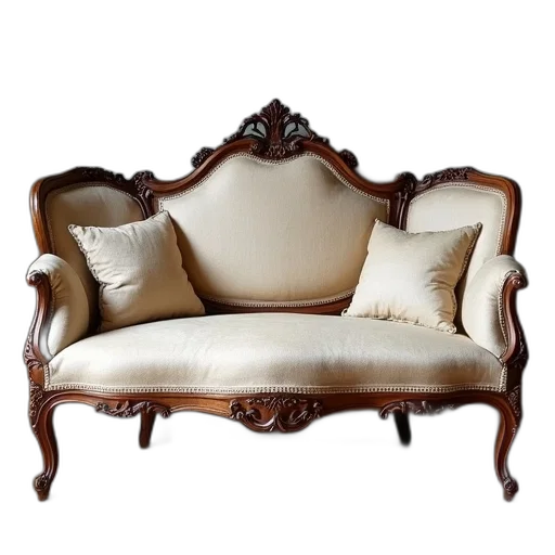 furniture, crown, 3d render, photorealistic, earth tones, french, carved, walnut transparent PNG cut-out