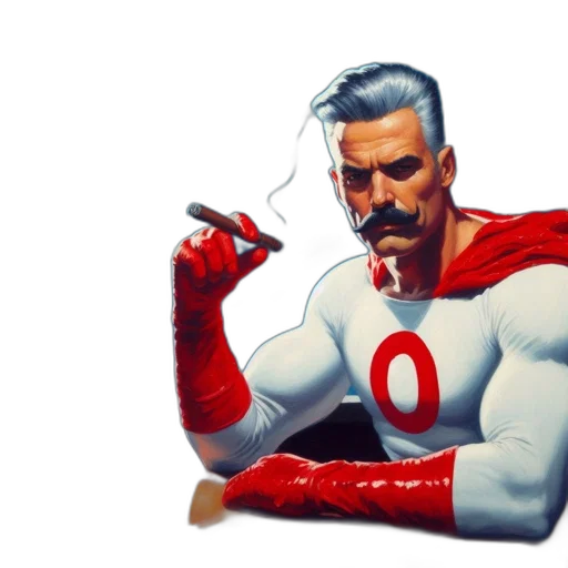 staff, weapon, comic book art, concept art, fantasy art, cartoon, red, man transparent PNG cut-out