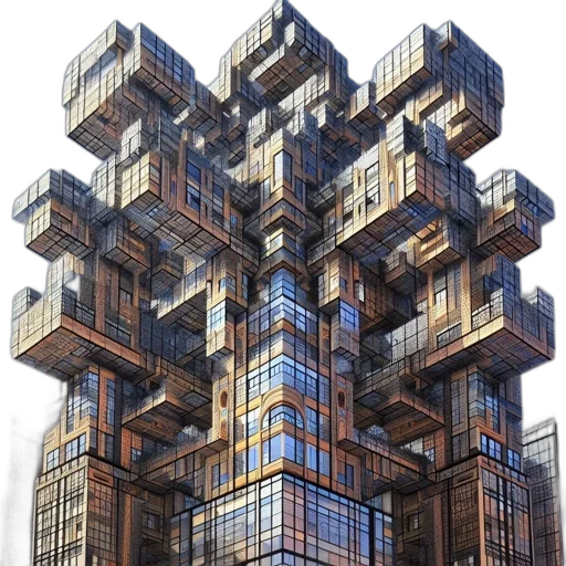 building, robot, furniture, crown, cyberpunk, 3d render, concept art, fantasy art transparent PNG cut-out